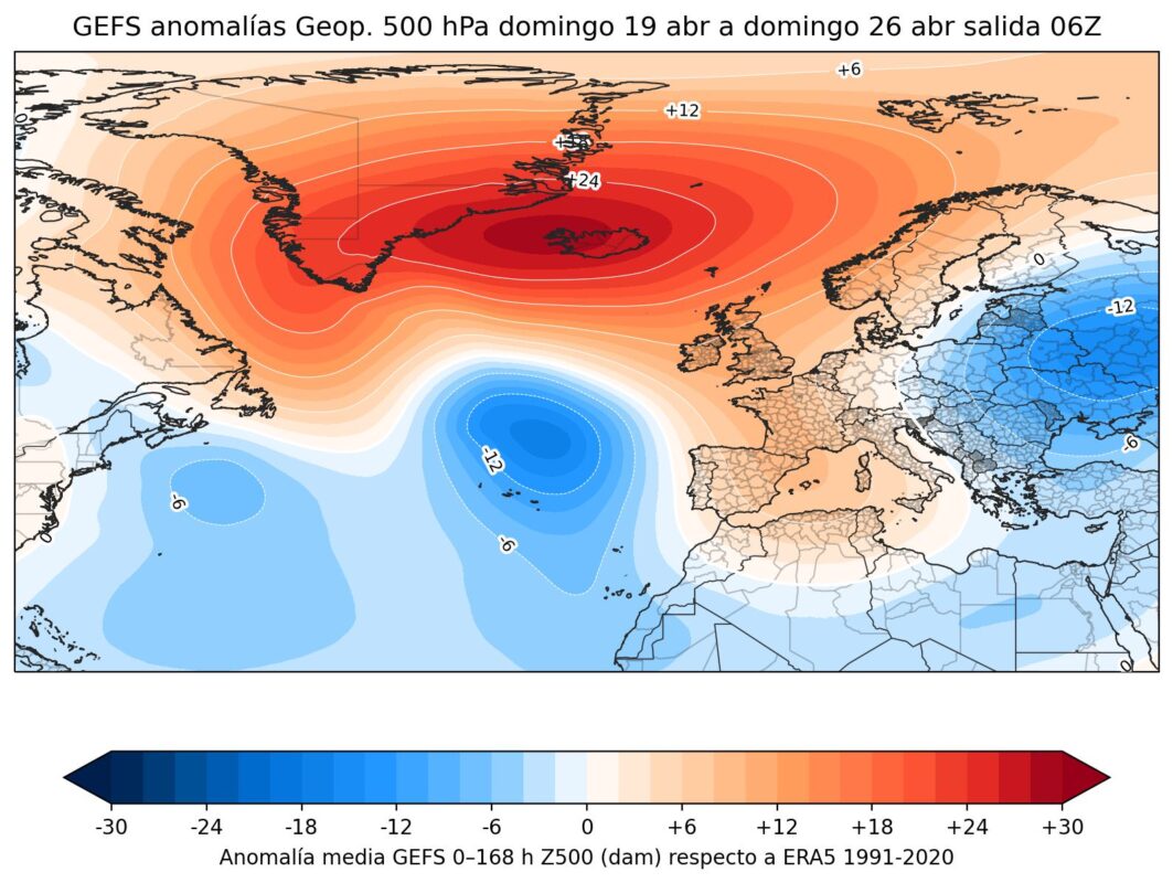 GFS anonalias geopotencial