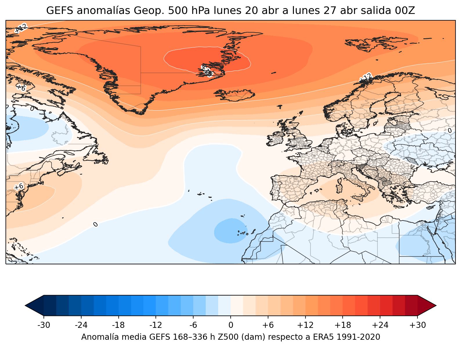 GFS geopotencial anonalias 