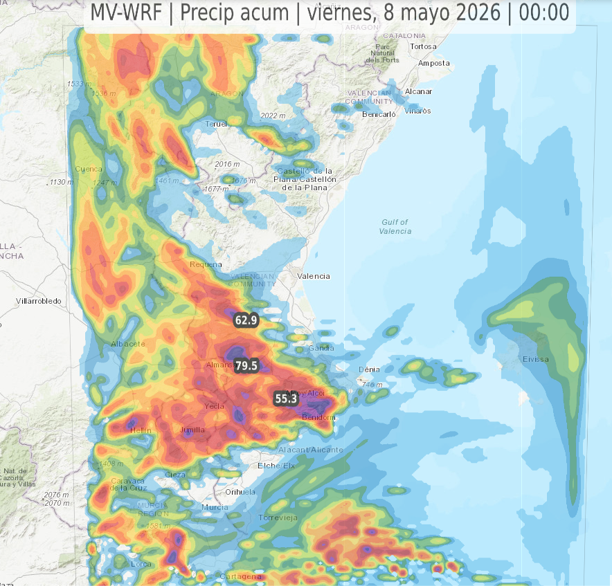 Lluvias modelo MV-WRF