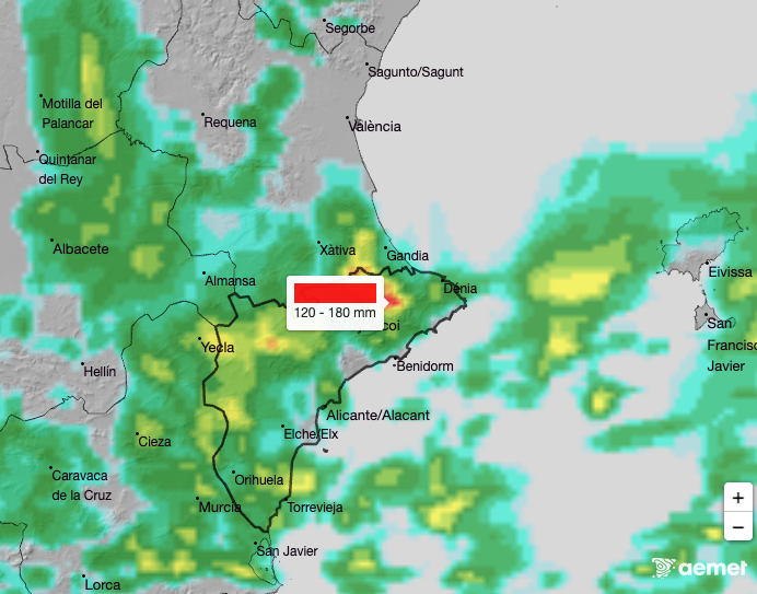 Lluvias AROME AEMET