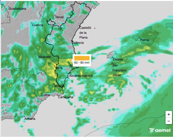 Lluvias AROME AEMET