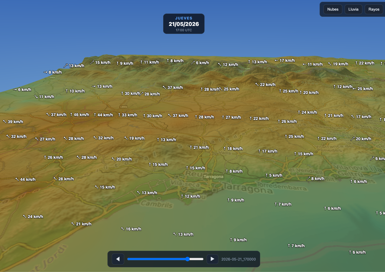 Mapa rachas de viento 3D