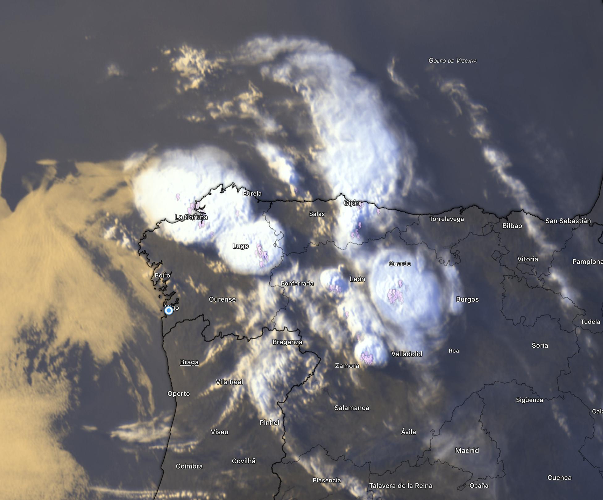 Imágenes del satélite tormentas