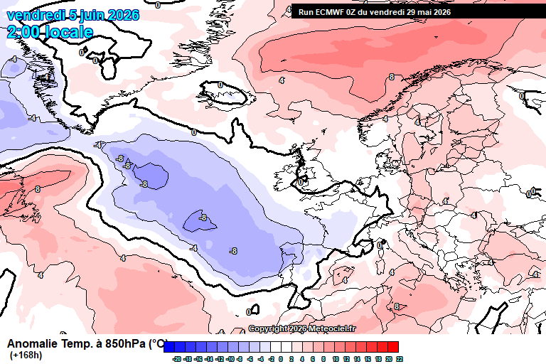 ECMWF anomalías térmicas