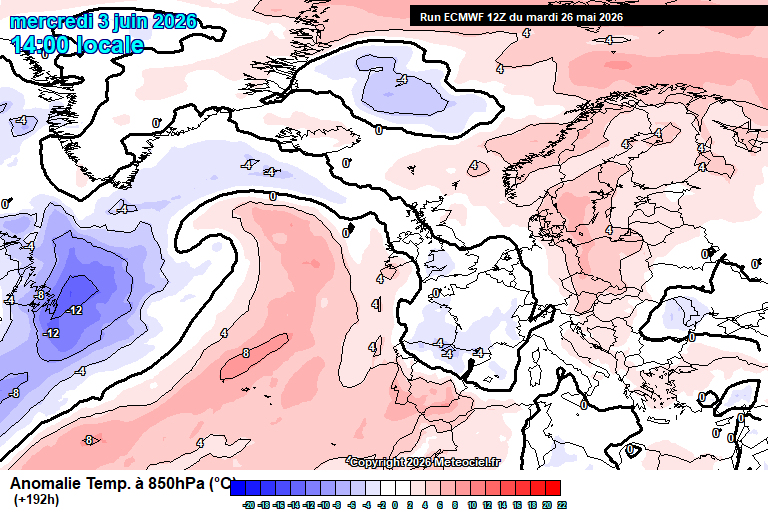ECMWF anomalías térmicas
