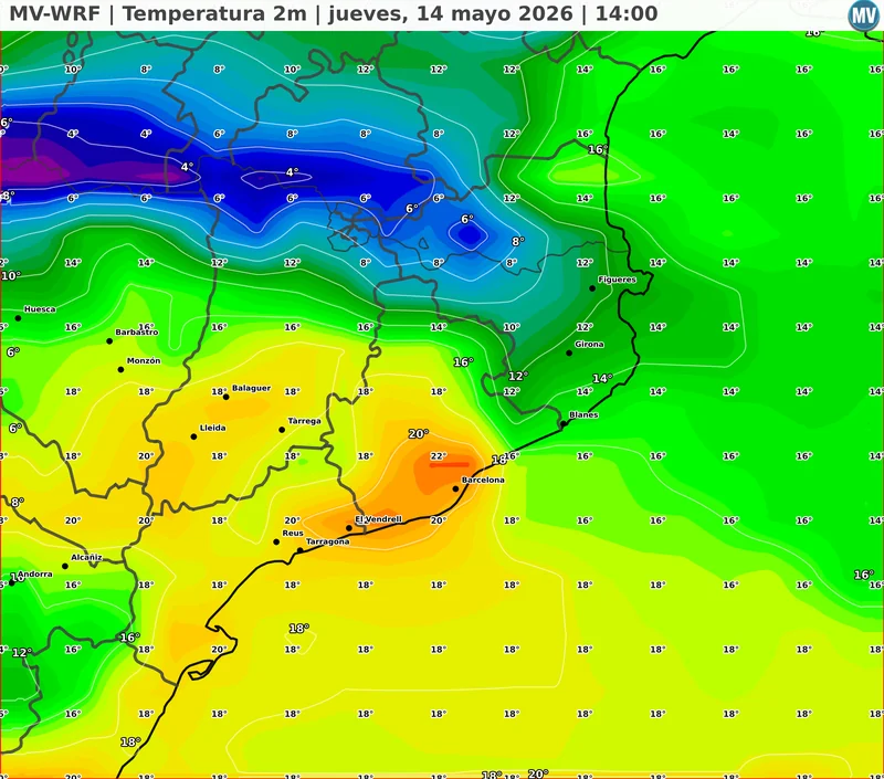 Temperaturas en Catalu&ntilde;a