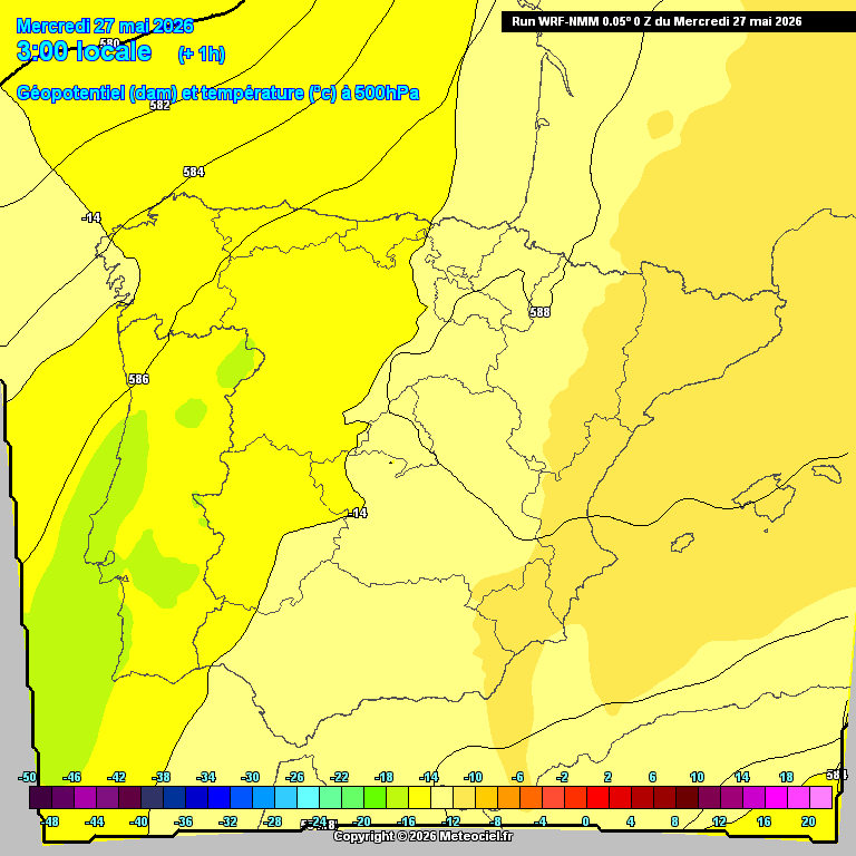 Geo potencial y temperatura temperaturas a 500 hPa