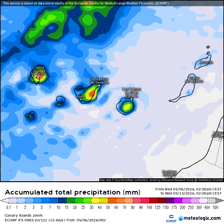 ECMWF lluvias Canarias