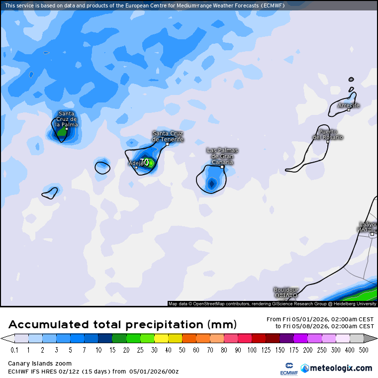 ECMWF lluvias Canarias