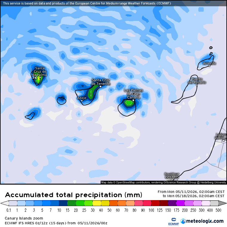 ECMWF lluvias Canarias