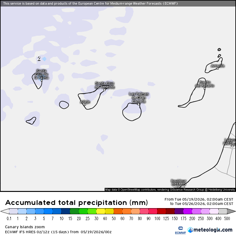 ECMWF lluvias Canarias