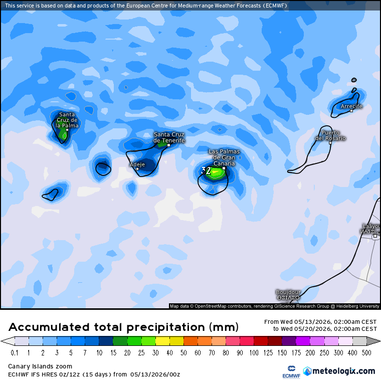 ECMWF lluvias Canarias