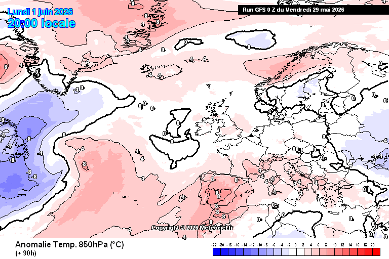 GFS anomalías térmicas