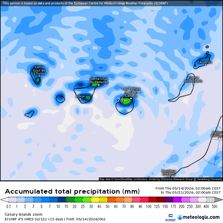 ECMWF lluvias Canarias