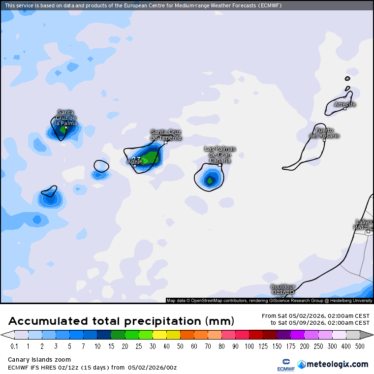 ECMWF lluvias Canarias