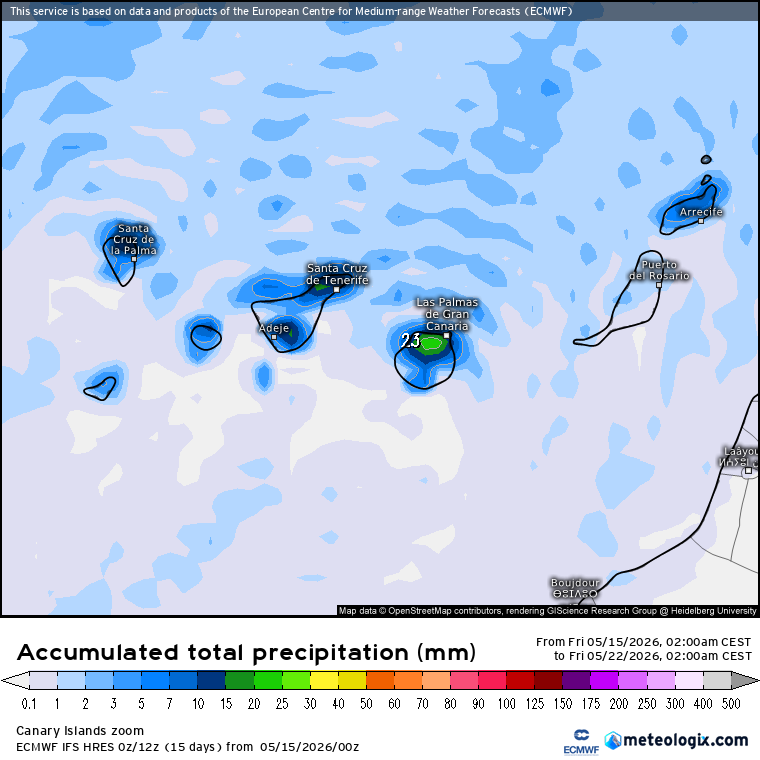 ECMWF lluvias Canarias