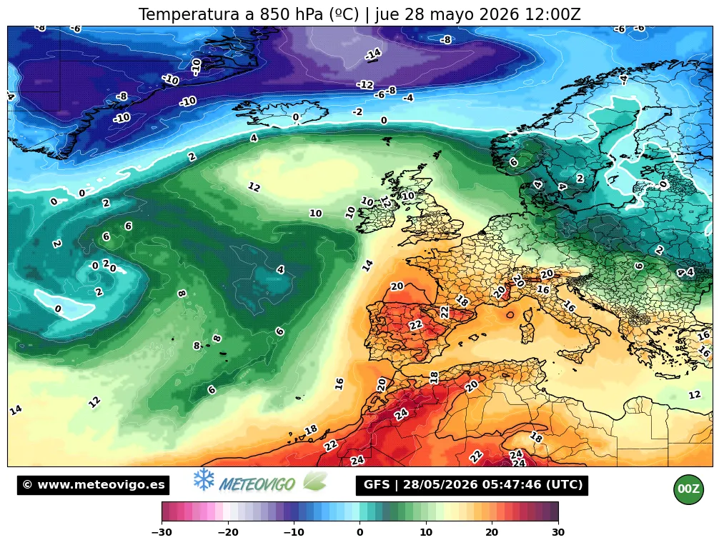 GFS t 850 hPa
