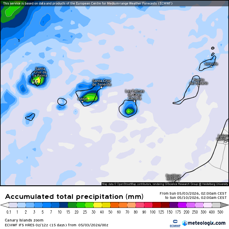 ECMWF lluvias Canarias 