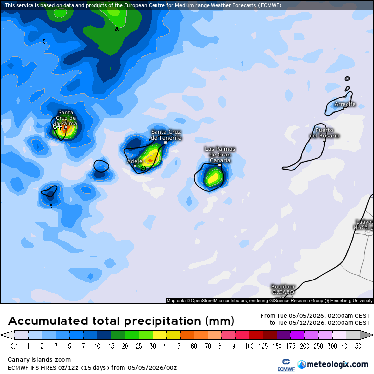 ECMWF lluvias Canarias 