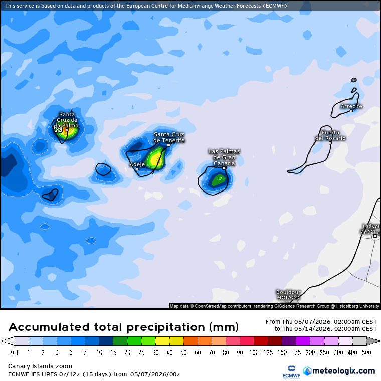 ECMWF lluvias Canarias 
