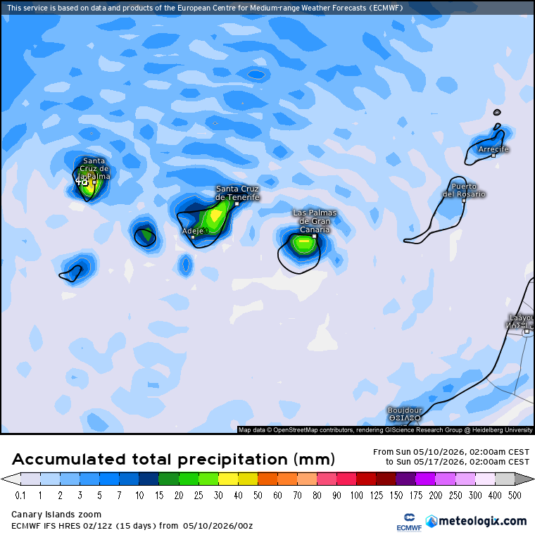 ECMWF lluvias Canarias