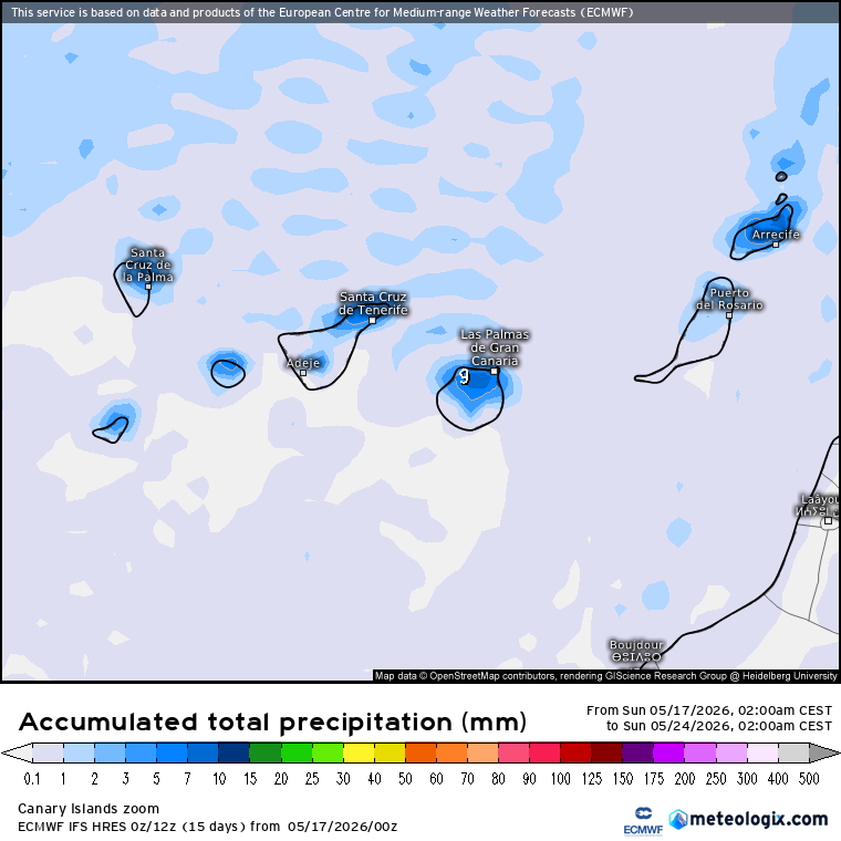 ECMWF lluvias Canarias 