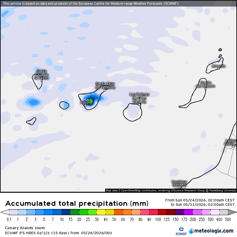 ECMWF lluvias Canarias