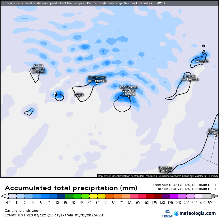 ECMWF lluvias Canarias 