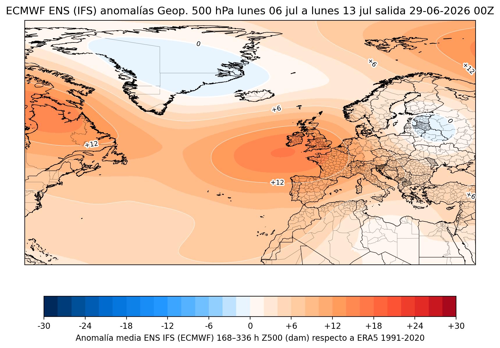 El modelo europeo (ECMWF) tambi&eacute;n muestra un bloqueo anticicl&oacute;nico a largo plazo