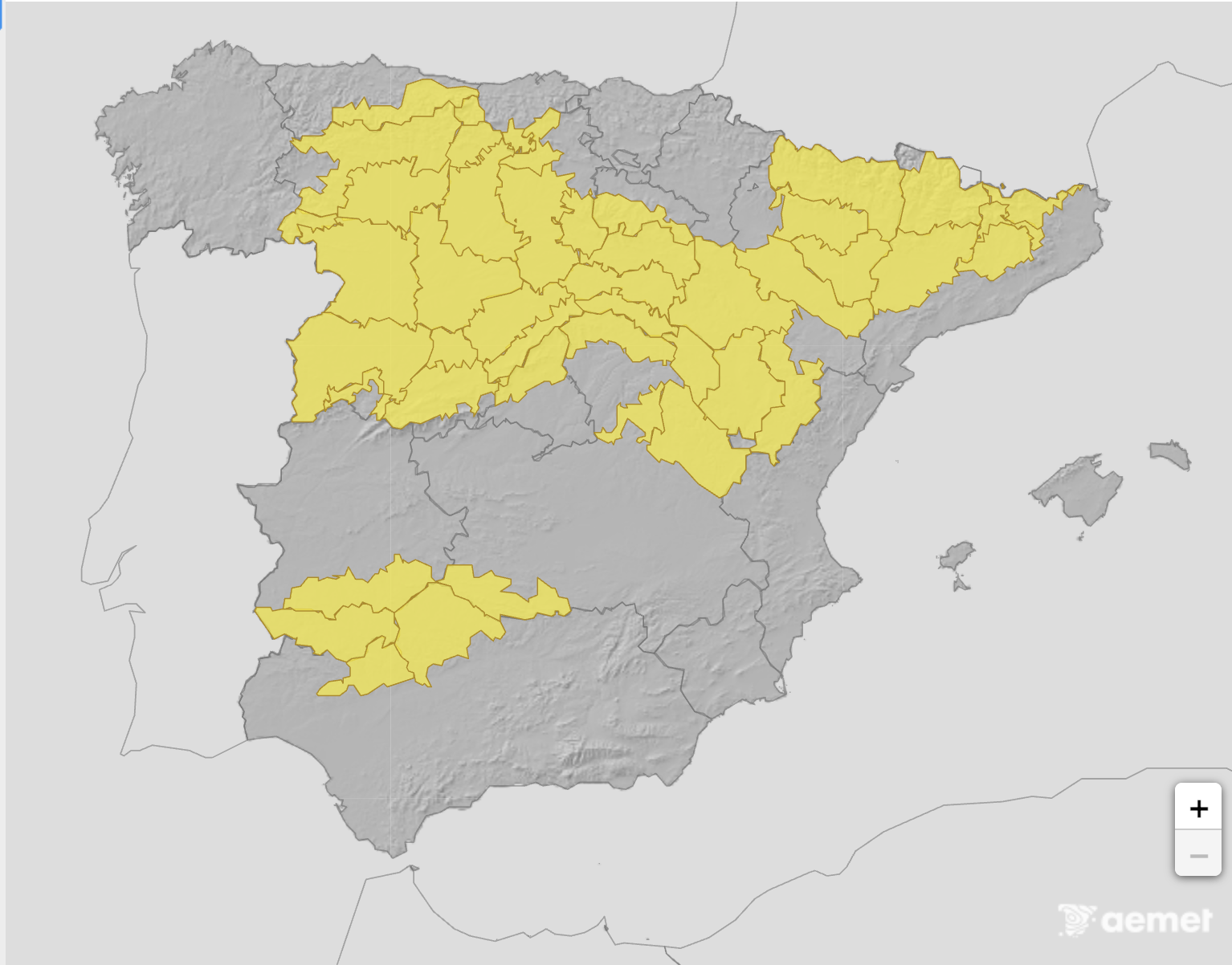 Mapa de avisos AEMET