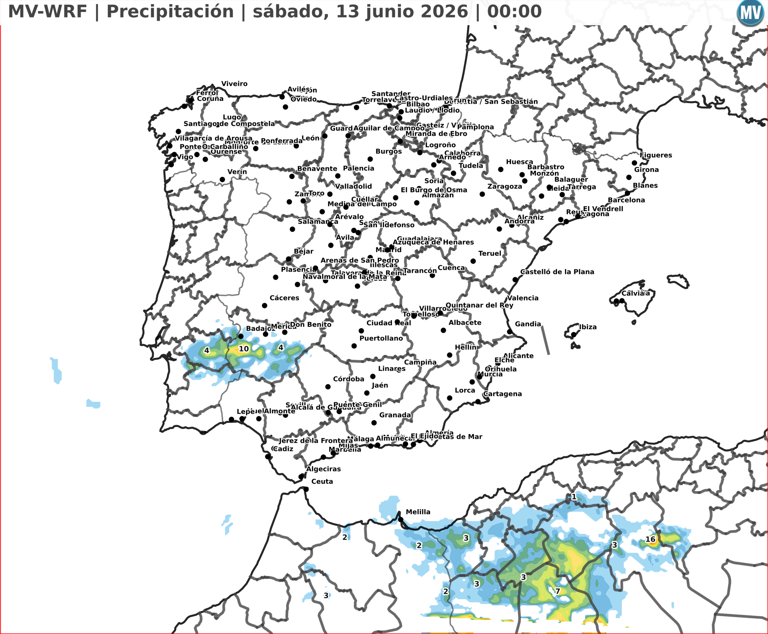 Lluvias MV modelo