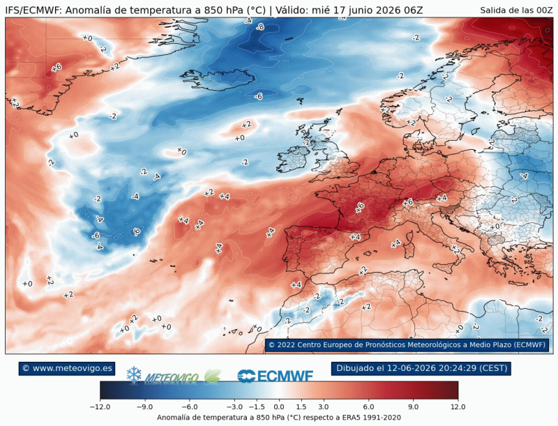 Anomalías térmicas, modelo europeo