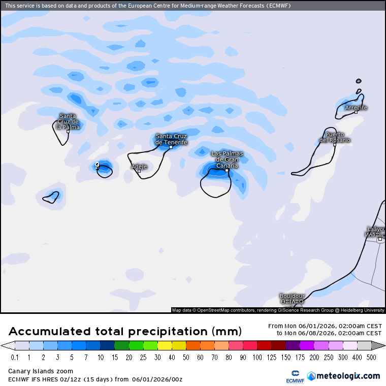 ECMWF lluvias Canarias