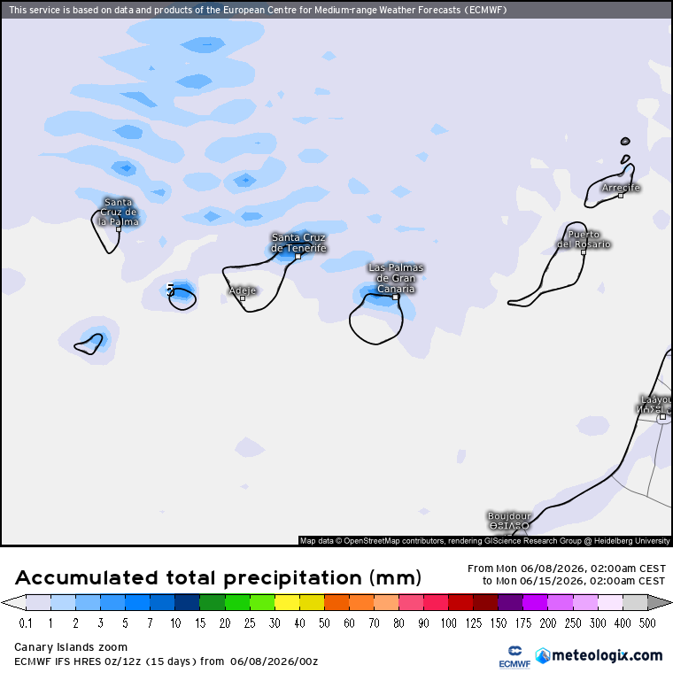 ECMWF lluvias Canarias