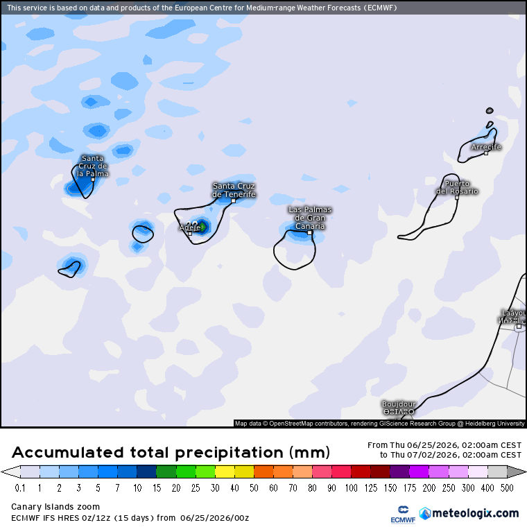 ECMWF lluvias Canarias 