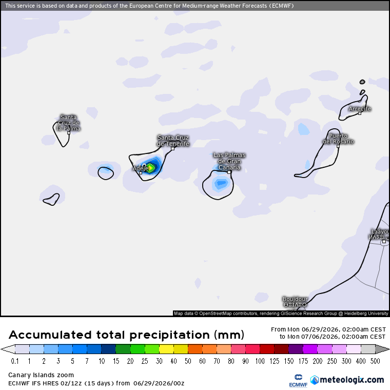 ECMWF lluvias Canarias
