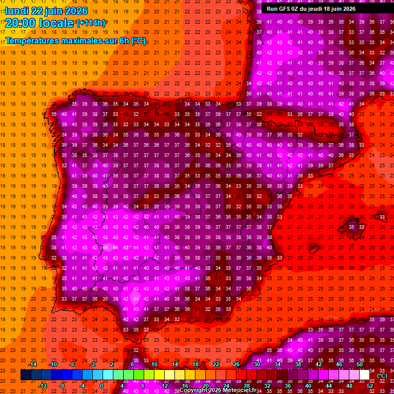 Ola de calor modelo GFS