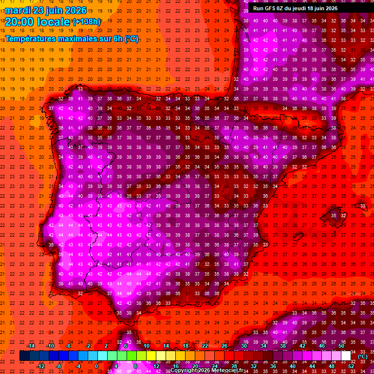 Ola de calor modelo GFS