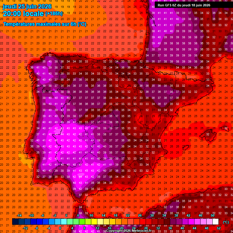 Ola de calor modelo GFS