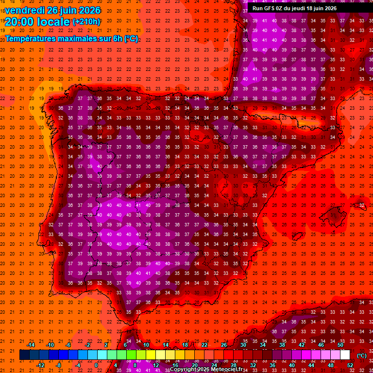 Ola de calor modelo GFS