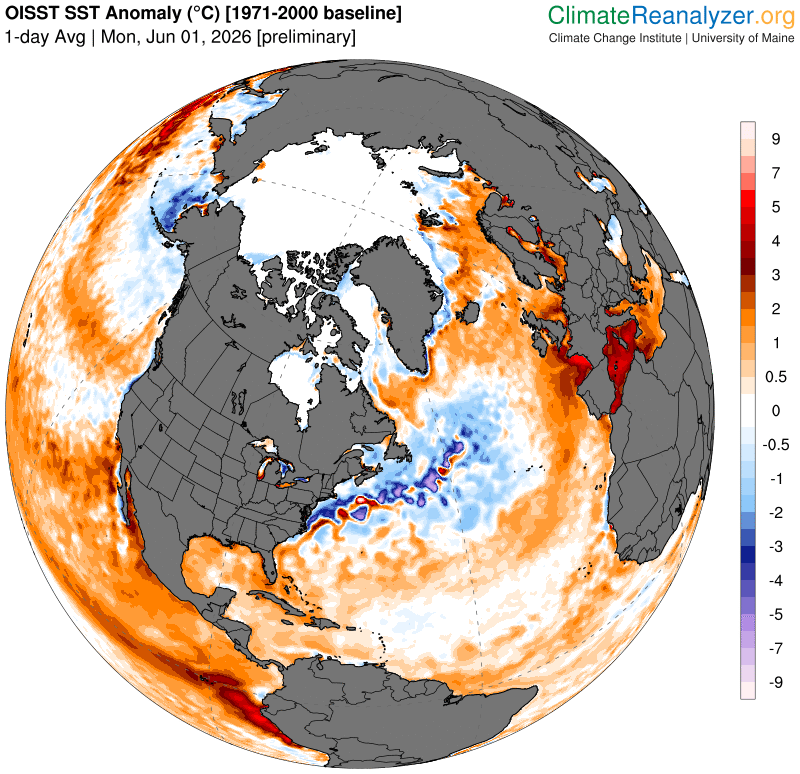 Mapas temperaturas superficie oce&aacute;nica