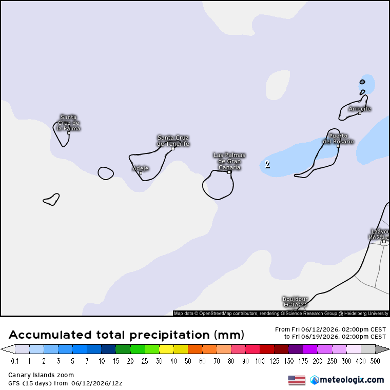 GFS lluvias Canarias