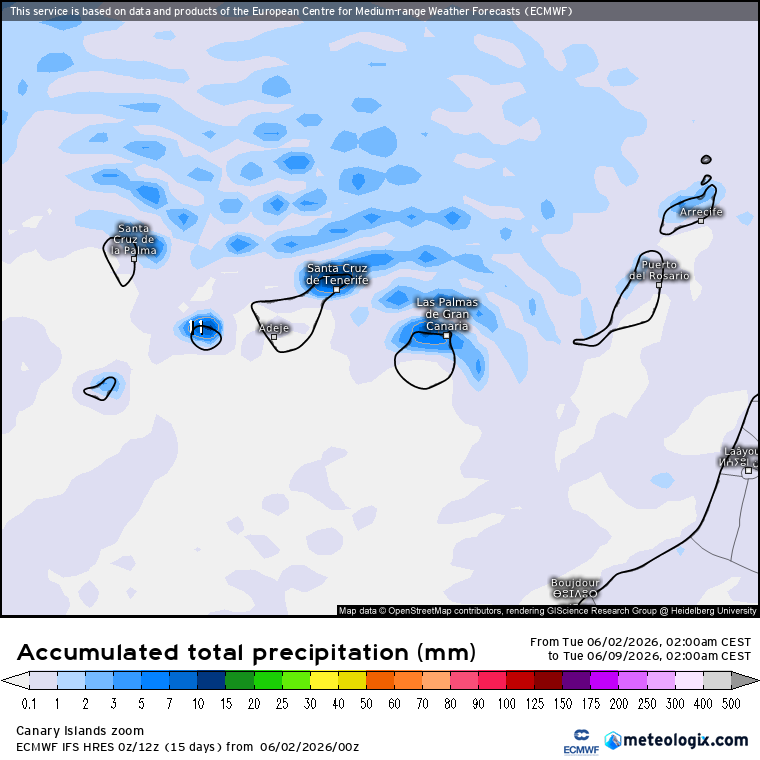 ECMWF lluvias Canarias