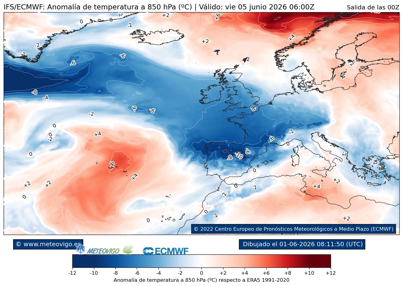 ECMWF anomal&iacute;as t&eacute;rmicas 