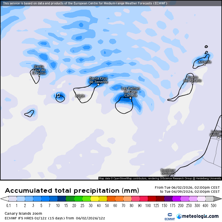 ECMWF lluvias Canarias 
