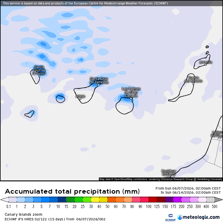 ECMWF lluvias Canarias