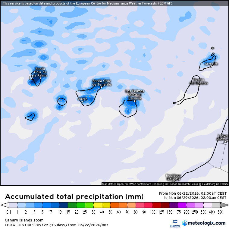 ECMWF lluvias Canarias 