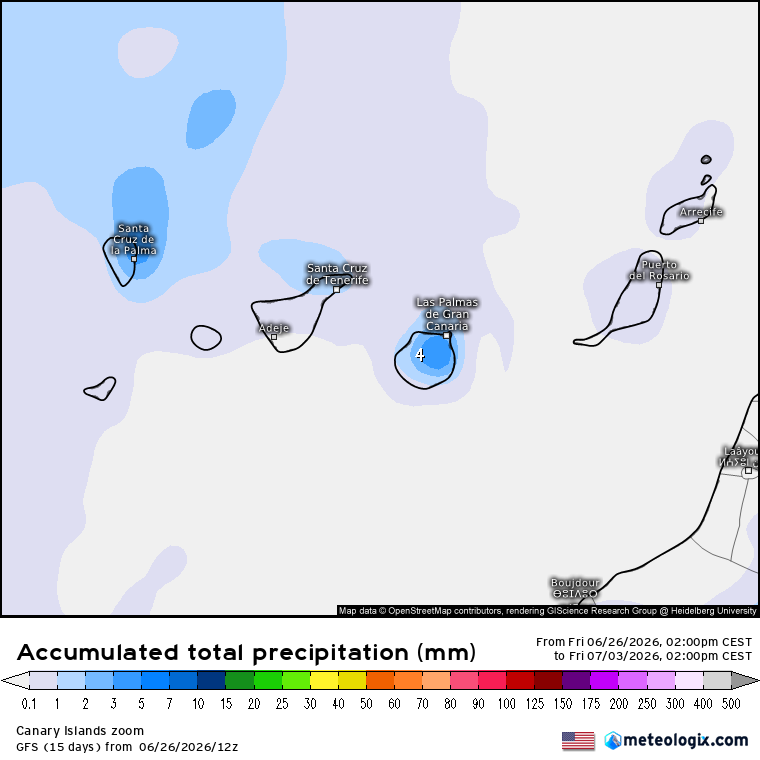 GFS lluvias Canarias 
