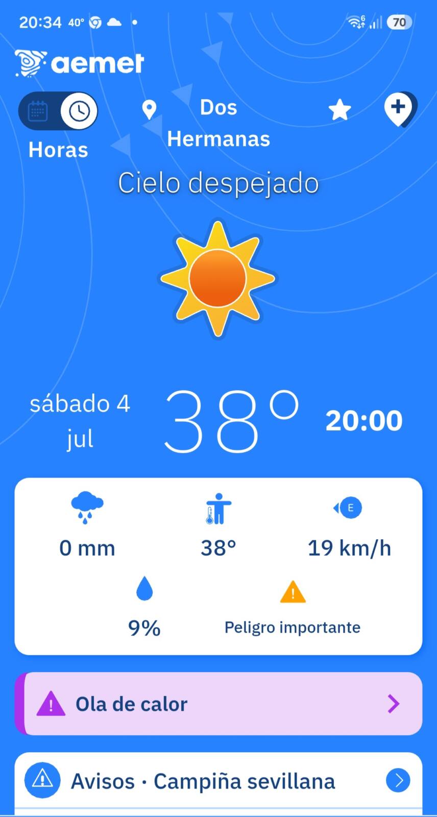 Calor en Dos Hermanas, Sevilla. 🥵, a Dios gracias sali temprano a pedalear. Ahorita o después de las…