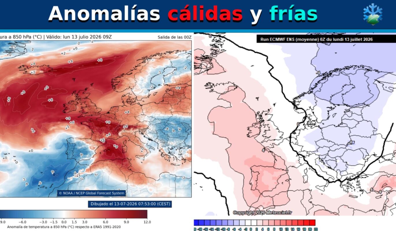 Mapa de anomalías térmicas